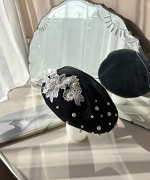 ROYAL PARTY | パールレースベレー(ハンチング/ベレー帽)