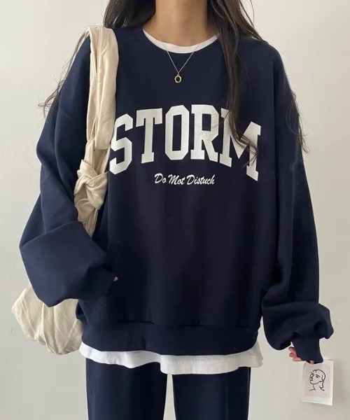 SHEENA(シーナ)の「【セットアップ】ロゴトレーナー×スウェットパンツ 2点SET(セットアップ・レディース・ライトグレー/ネイビー/グレー・M)」の7枚目の写真