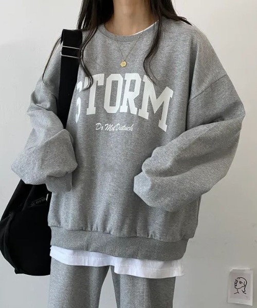 SHEENA(シーナ)の「【セットアップ】ロゴトレーナー×スウェットパンツ 2点SET(セットアップ・レディース・ライトグレー/ネイビー/グレー・M)」の18枚目の写真