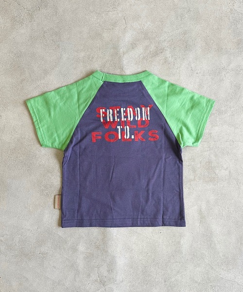 Life Support Products(ライフサポートプロダクツ)の「【防汚加工】ラグランプリントTシャツ(80~150cm)(Tシャツ/カットソー・キッズ・オレンジ/チャコール/ライトグリーン/レッド・80/90/95/100/110/120/130/140/150)」の3枚目の写真