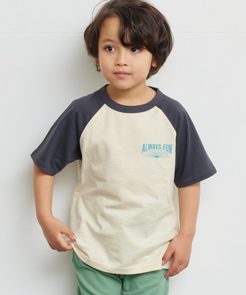 Life Support Products(ライフサポートプロダクツ)の「【防汚加工】ラグランプリントTシャツ(80~150cm)(Tシャツ/カットソー・キッズ・オレンジ/チャコール/ライトグリーン/レッド・80/90/95/100/110/120/130/140/150)」の9枚目の写真
