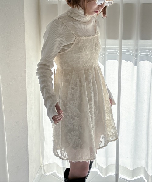 EPIMI E'PIMMY（エピミエピミー）の「シアージャガードキャミチュニック（チュニック・レディース・アイボリー/ブラック・MEDIUM）」の6枚目の写真