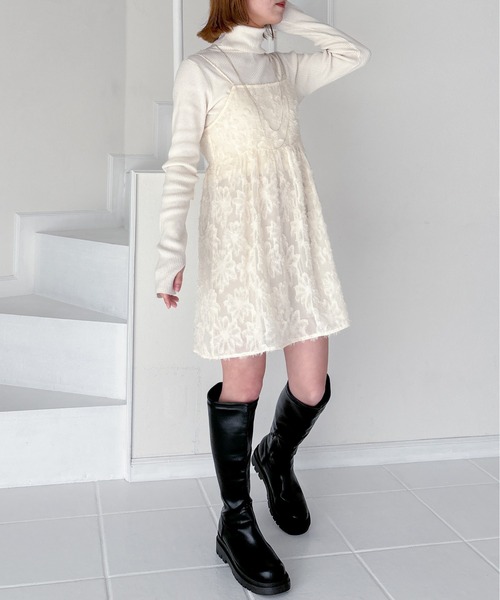 EPIMI E'PIMMY（エピミエピミー）の「シアージャガードキャミチュニック（チュニック・レディース・アイボリー/ブラック・MEDIUM）」の8枚目の写真