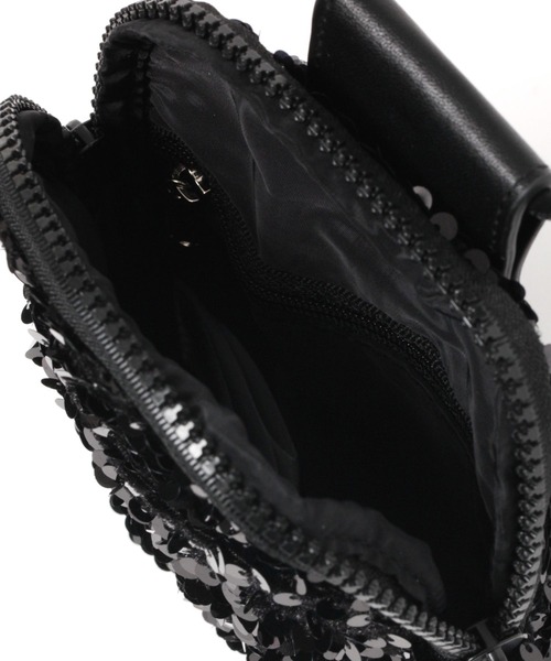 BAYFLOW（ベイフロー）の「[スマホ・カード収納可♪]多機能スパンコールミニショルダー（ショルダーバッグ・レディース・ブラック/その他1/ライトグレー・FREE）」の10枚目の写真