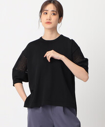 ランタンスリーブ メッシュニット