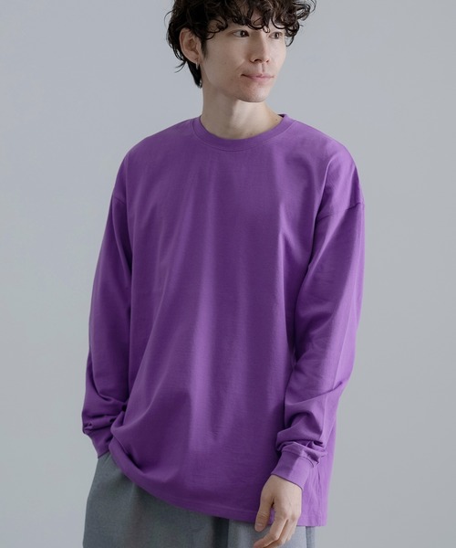 SIDEWAY STANCE(サイドウェイスタンス)の「【SIDEWAY STANCE】無地 長袖Tシャツ(Tシャツ/カットソー・メンズ・ホワイト/オートミール/ダークブルー/パープル/イエロー/ブルー/ブラック/カーキ・SMALL/MEDIUM/LARGE/X-LARGE/FREE)」の7枚目の写真