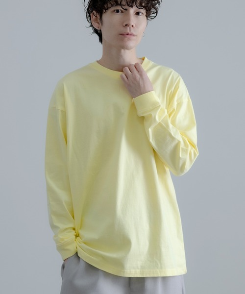 SIDEWAY STANCE(サイドウェイスタンス)の「【SIDEWAY STANCE】無地 長袖Tシャツ(Tシャツ/カットソー・メンズ・ホワイト/オートミール/ダークブルー/パープル/イエロー/ブルー/ブラック/カーキ・SMALL/MEDIUM/LARGE/X-LARGE/FREE)」の8枚目の写真