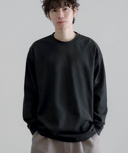 SIDEWAY STANCE(サイドウェイスタンス)の「【SIDEWAY STANCE】無地 長袖Tシャツ(Tシャツ/カットソー・メンズ・ホワイト/オートミール/ダークブルー/パープル/イエロー/ブルー/ブラック/カーキ・SMALL/MEDIUM/LARGE/X-LARGE/FREE)」の1枚目の写真