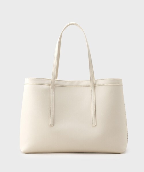 INDIVI（インディヴィ）の「◆【合皮／A4収納可能】レース風カットアウト軽量ミドルバッグ（トートバッグ・レディース・ブラック/オフホワイト・00）」の5枚目の写真