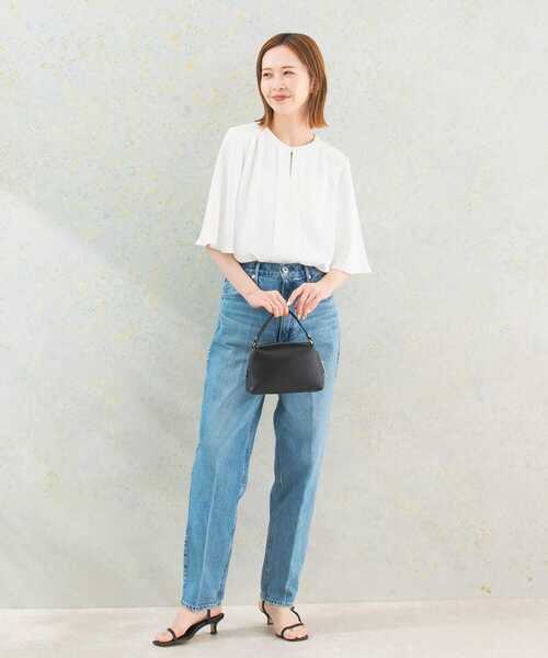 URBAN RESEARCH ROSSO WOMEN(アーバンリサーチ ロッソ)の「ウォッシャブルフレアスリーブタックブラウス(シャツ/ブラウス・レディース・オフホワイト/ネイビー/グリーン・FREE)」の15枚目の写真