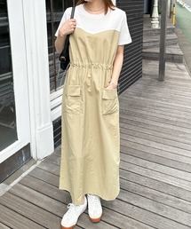 [全骨格華奢見え]ビスチェドッキングワンピース