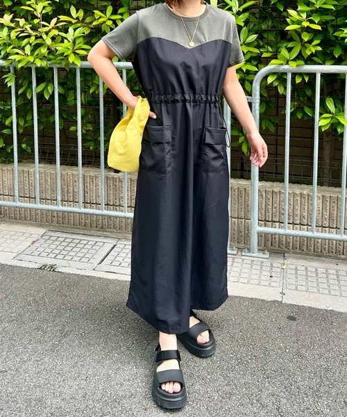 RANAN（ラナン）の「[全骨格華奢見え]ビスチェドッキングワンピース（ワンピース・レディース・ベージュ系その他/グレー×ホワイト/グレー系その他/ブラック×ホワイト・L/M/LL/3L）」の7枚目の写真