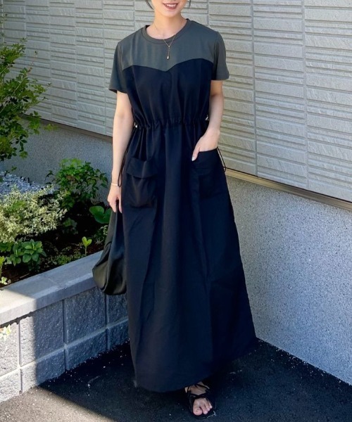 RANAN（ラナン）の「[全骨格華奢見え]ビスチェドッキングワンピース（ワンピース・レディース・ベージュ系その他/グレー×ホワイト/グレー系その他/ブラック×ホワイト・L/M/LL/3L）」の22枚目の写真