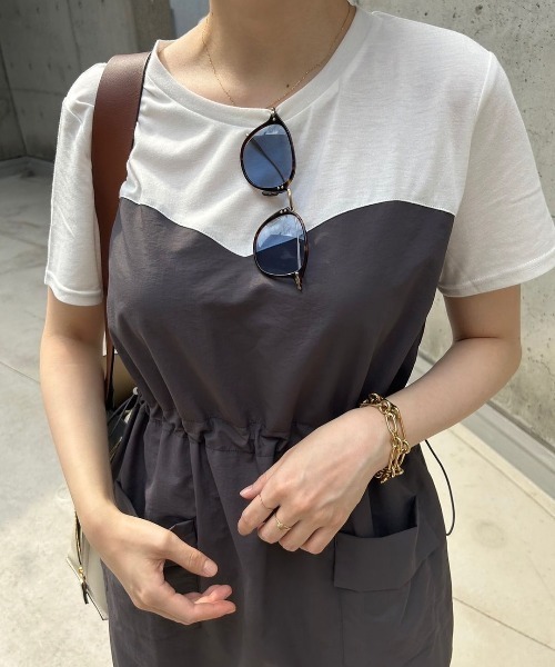 RANAN（ラナン）の「[全骨格華奢見え]ビスチェドッキングワンピース（ワンピース・レディース・ベージュ系その他/グレー×ホワイト/グレー系その他/ブラック×ホワイト・L/M/LL/3L）」の21枚目の写真