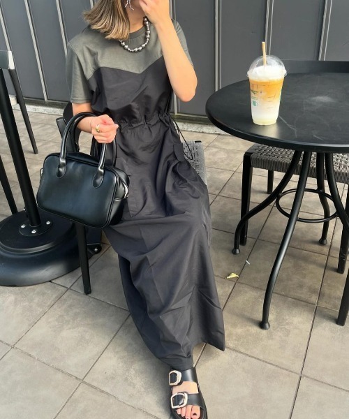 RANAN（ラナン）の「[全骨格華奢見え]ビスチェドッキングワンピース（ワンピース・レディース・ベージュ系その他/グレー×ホワイト/グレー系その他/ブラック×ホワイト・L/M/LL/3L）」の18枚目の写真