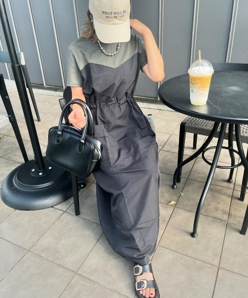 RANAN（ラナン）の「[全骨格華奢見え]ビスチェドッキングワンピース（ワンピース・レディース・ベージュ系その他/グレー×ホワイト/グレー系その他/ブラック×ホワイト・L/M/LL/3L）」の17枚目の写真