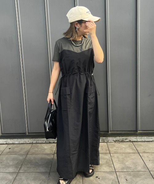 RANAN（ラナン）の「[全骨格華奢見え]ビスチェドッキングワンピース（ワンピース・レディース・ベージュ系その他/グレー×ホワイト/グレー系その他/ブラック×ホワイト・L/M/LL/3L）」の16枚目の写真