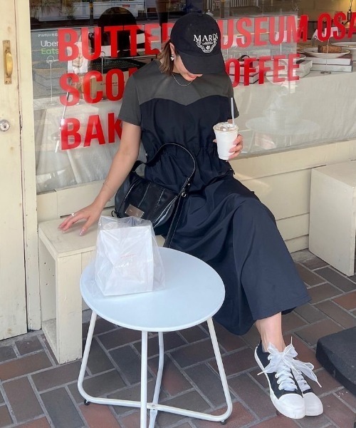 RANAN（ラナン）の「[全骨格華奢見え]ビスチェドッキングワンピース（ワンピース・レディース・ベージュ系その他/グレー×ホワイト/グレー系その他/ブラック×ホワイト・L/M/LL/3L）」の10枚目の写真