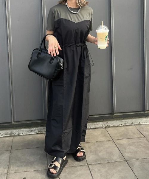 RANAN（ラナン）の「[全骨格華奢見え]ビスチェドッキングワンピース（ワンピース・レディース・ベージュ系その他/グレー×ホワイト/グレー系その他/ブラック×ホワイト・L/M/LL/3L）」の15枚目の写真