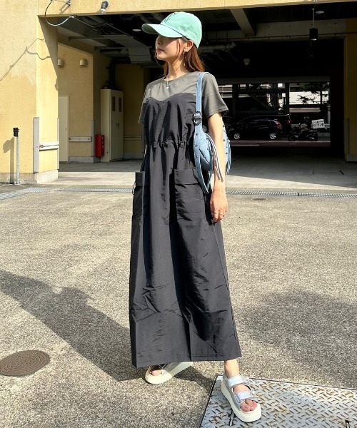 RANAN（ラナン）の「[全骨格華奢見え]ビスチェドッキングワンピース（ワンピース・レディース・ベージュ系その他/グレー×ホワイト/グレー系その他/ブラック×ホワイト・L/M/LL/3L）」の9枚目の写真