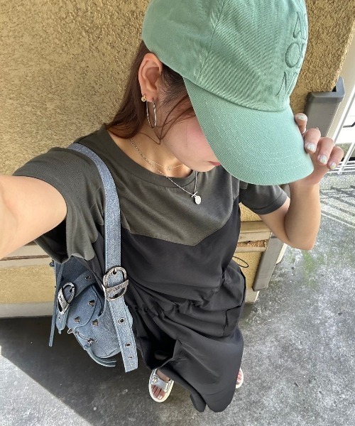 RANAN（ラナン）の「[全骨格華奢見え]ビスチェドッキングワンピース（ワンピース・レディース・ベージュ系その他/グレー×ホワイト/グレー系その他/ブラック×ホワイト・L/M/LL/3L）」の8枚目の写真