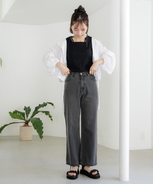 flower（フラワー）の「リボンタンクトップ（タンクトップ・レディース・ブラック/ホワイト・FREE）」の9枚目の写真