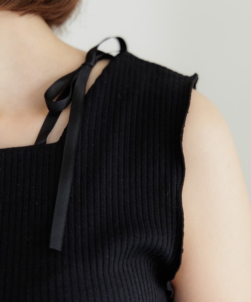 flower（フラワー）の「リボンタンクトップ（タンクトップ・レディース・ブラック/ホワイト・FREE）」の10枚目の写真