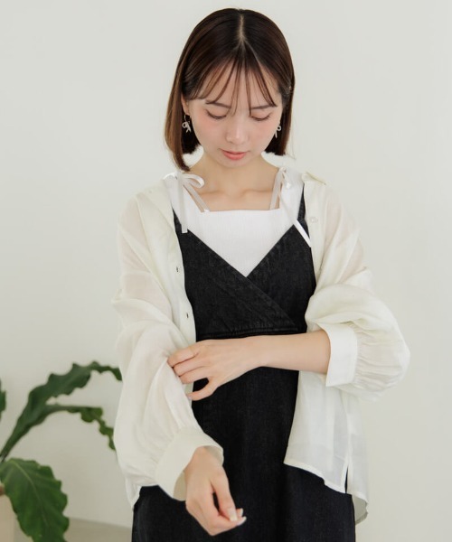 flower（フラワー）の「リボンタンクトップ（タンクトップ・レディース・ブラック/ホワイト・FREE）」の12枚目の写真