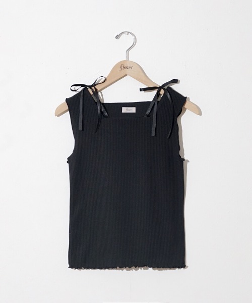 flower（フラワー）の「リボンタンクトップ（タンクトップ・レディース・ブラック/ホワイト・FREE）」の20枚目の写真