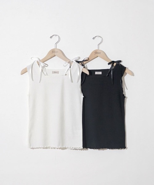 flower（フラワー）の「リボンタンクトップ（タンクトップ・レディース・ブラック/ホワイト・FREE）」の21枚目の写真