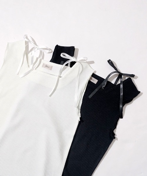 flower（フラワー）の「リボンタンクトップ（タンクトップ・レディース・ブラック/ホワイト・FREE）」の22枚目の写真