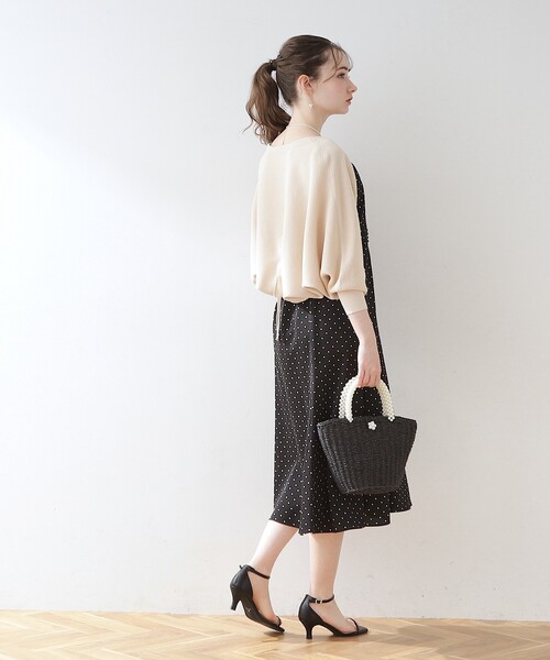 couture brooch（クチュールブローチ）の「◆【上下2WAY】レースアップニットボレロ（カーディガン/ボレロ・レディース・アイボリー/ブラウン系その他/ピンク・38/42）」の14枚目の写真