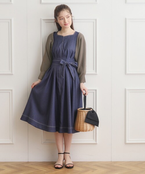 couture brooch（クチュールブローチ）の「◆【上下2WAY】レースアップニットボレロ（カーディガン/ボレロ・レディース・アイボリー/ブラウン系その他/ピンク・38/42）」の22枚目の写真