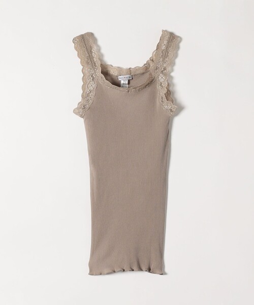 BASIC COTTON(ベーシックコットン)の「BASIC COTTON:〈洗濯機可能〉レースキャミソール 25SS(キャミソール・レディース・ベージュ/ブラック/ホワイト・ONE SIZE)」の1枚目の写真