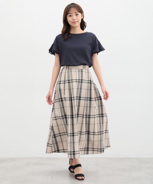 Honeys（ハニーズ）の「フリル袖Ｔシャツ（Tシャツ/カットソー・レディース・ネイビー/イエロー/ブルー系その他/モカ/ベージュ/レッド/オフホワイト/ブラック/ブルーグリーン・S/M/L/LL/3L）」の16枚目の写真