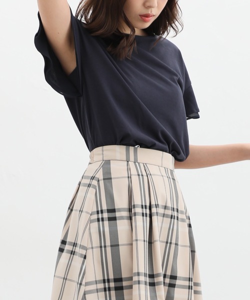 Honeys（ハニーズ）の「フリル袖Ｔシャツ（Tシャツ/カットソー・レディース・ネイビー/イエロー/ブルー系その他/モカ/ベージュ/レッド/オフホワイト/ブラック/ブルーグリーン・S/M/L/LL/3L）」の17枚目の写真