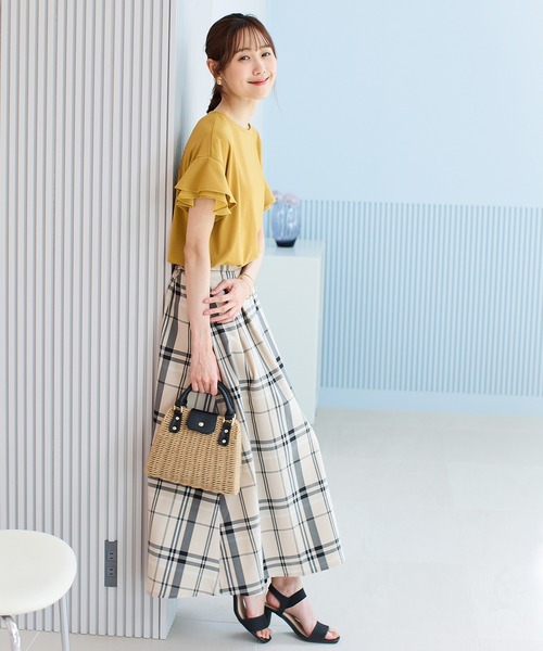 Honeys（ハニーズ）の「フリル袖Ｔシャツ（Tシャツ/カットソー・レディース・ネイビー/イエロー/ブルー系その他/モカ/ベージュ/レッド/オフホワイト/ブラック/ブルーグリーン・S/M/L/LL/3L）」の20枚目の写真