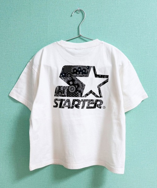 STARTER（スターター）の「STARTER プリントロゴ オーバーサイズ 半袖Tシャツ（Tシャツ/カットソー・キッズ・ブラック/グレー系その他/ブラック系その他2/杢グレー/ダークグリーン/ブラック系その他/ホワイト系その他2/オフホワイト/ホワイト系その他/ホワイト系その他3/パープル/オレンジ/グリーン系その他/チャコール/グレー系その他2/ネイビー・130cm/140cm/150cm/160cm/110cm/120cm）」の3枚目の写真