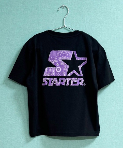 STARTER（スターター）の「STARTER プリントロゴ オーバーサイズ 半袖Tシャツ（Tシャツ/カットソー・キッズ・ブラック/グレー系その他/ブラック系その他2/杢グレー/ダークグリーン/ブラック系その他/ホワイト系その他2/オフホワイト/ホワイト系その他/ホワイト系その他3/パープル/オレンジ/グリーン系その他/チャコール/グレー系その他2/ネイビー・130cm/140cm/150cm/160cm/110cm/120cm）」の7枚目の写真