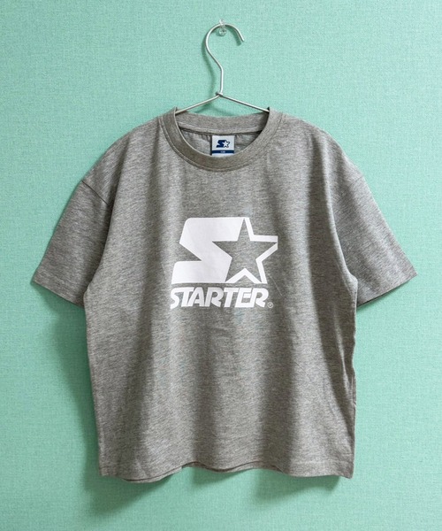 STARTER（スターター）の「STARTER プリントロゴ オーバーサイズ 半袖Tシャツ（Tシャツ/カットソー・キッズ・ブラック/グレー系その他/ブラック系その他2/杢グレー/ダークグリーン/ブラック系その他/ホワイト系その他2/オフホワイト/ホワイト系その他/ホワイト系その他3/パープル/オレンジ/グリーン系その他/チャコール/グレー系その他2/ネイビー・130cm/140cm/150cm/160cm/110cm/120cm）」の9枚目の写真