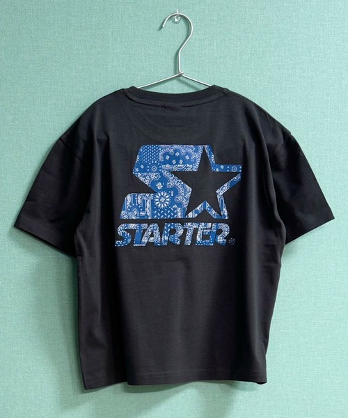 STARTER（スターター）の「STARTER プリントロゴ オーバーサイズ 半袖Tシャツ（Tシャツ/カットソー・キッズ・ブラック/グレー系その他/ブラック系その他2/杢グレー/ダークグリーン/ブラック系その他/ホワイト系その他2/オフホワイト/ホワイト系その他/ホワイト系その他3/パープル/オレンジ/グリーン系その他/チャコール/グレー系その他2/ネイビー・130cm/140cm/150cm/160cm/110cm/120cm）」の10枚目の写真