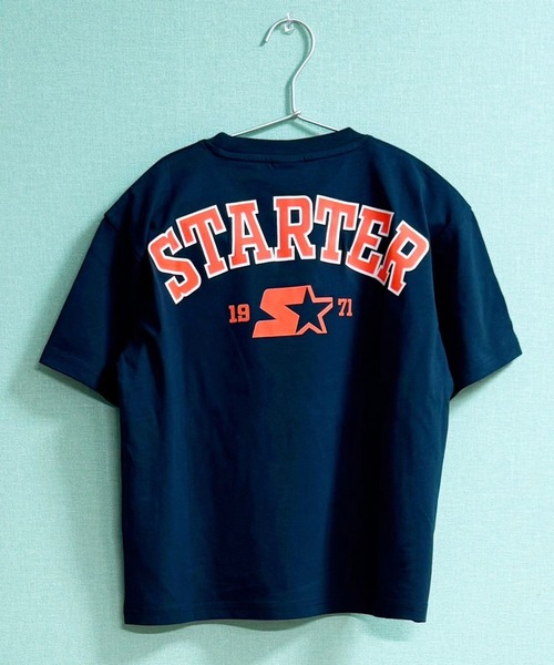 STARTER（スターター）の「STARTER プリントロゴ オーバーサイズ 半袖Tシャツ（Tシャツ/カットソー・キッズ・ブラック/グレー系その他/ブラック系その他2/杢グレー/ダークグリーン/ブラック系その他/ホワイト系その他2/オフホワイト/ホワイト系その他/ホワイト系その他3/パープル/オレンジ/グリーン系その他/チャコール/グレー系その他2/ネイビー・130cm/140cm/150cm/160cm/110cm/120cm）」の14枚目の写真