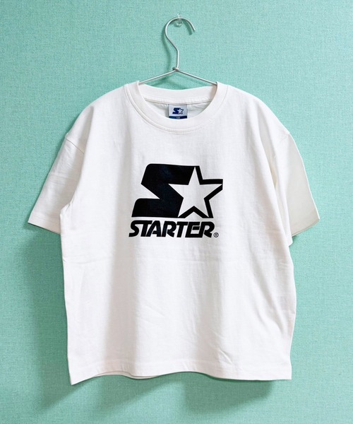 STARTER（スターター）の「STARTER プリントロゴ オーバーサイズ 半袖Tシャツ（Tシャツ/カットソー・キッズ・ブラック/グレー系その他/ブラック系その他2/杢グレー/ダークグリーン/ブラック系その他/ホワイト系その他2/オフホワイト/ホワイト系その他/ホワイト系その他3/パープル/オレンジ/グリーン系その他/チャコール/グレー系その他2/ネイビー・130cm/140cm/150cm/160cm/110cm/120cm）」の2枚目の写真