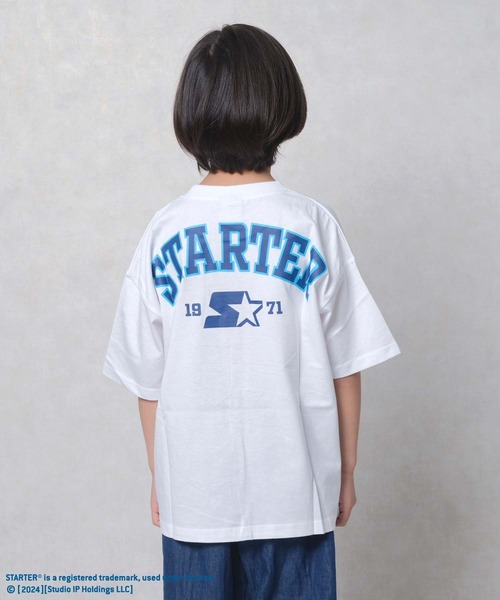 STARTER（スターター）の「STARTER プリントロゴ オーバーサイズ 半袖Tシャツ（Tシャツ/カットソー・キッズ・ブラック/グレー系その他/ブラック系その他2/杢グレー/ダークグリーン/ブラック系その他/ホワイト系その他2/オフホワイト/ホワイト系その他/ホワイト系その他3/パープル/オレンジ/グリーン系その他/チャコール/グレー系その他2/ネイビー・130cm/140cm/150cm/160cm/110cm/120cm）」の5枚目の写真
