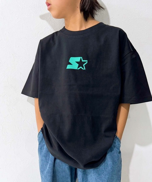 STARTER（スターター）の「STARTER プリントロゴ オーバーサイズ 半袖Tシャツ（Tシャツ/カットソー・キッズ・ブラック/グレー系その他/ブラック系その他2/杢グレー/ダークグリーン/ブラック系その他/ホワイト系その他2/オフホワイト/ホワイト系その他/ホワイト系その他3/パープル/オレンジ/グリーン系その他/チャコール/グレー系その他2/ネイビー・130cm/140cm/150cm/160cm/110cm/120cm）」の19枚目の写真