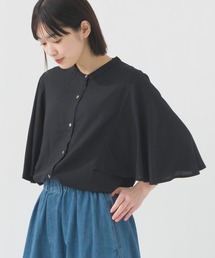 レーヨンフレア袖バンドカラーシャツ