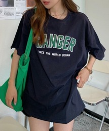 半袖Tシャツ 英字ロゴ レディース 韓国