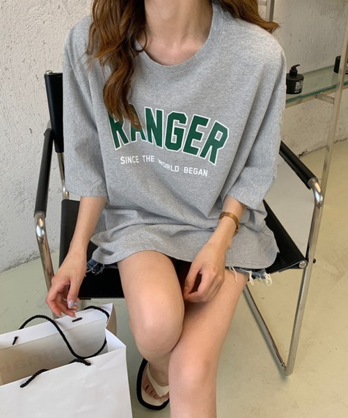 Miniministore(ミニミニストア)の「半袖Tシャツ 英字ロゴ レディース 韓国(Tシャツ/カットソー・レディース・ネイビー/ホワイト/ライトグレー・FREE)」の22枚目の写真