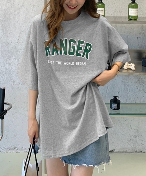 Miniministore(ミニミニストア)の「半袖Tシャツ 英字ロゴ レディース 韓国(Tシャツ/カットソー・レディース・ネイビー/ホワイト/ライトグレー・FREE)」の21枚目の写真