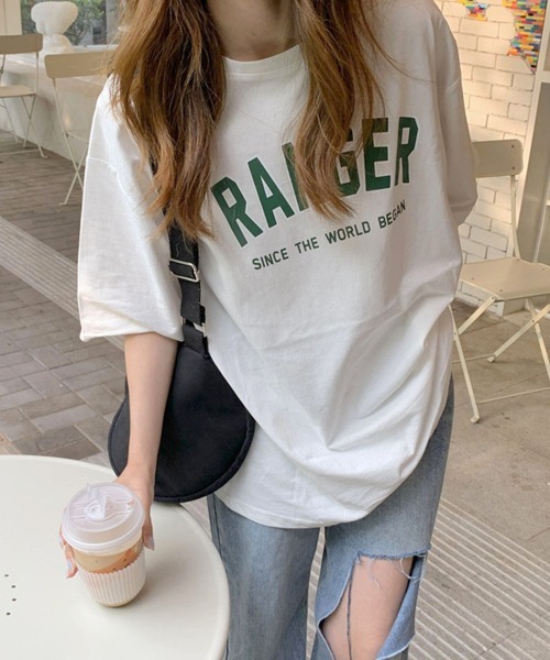 Miniministore(ミニミニストア)の「半袖Tシャツ 英字ロゴ レディース 韓国(Tシャツ/カットソー・レディース・ネイビー/ホワイト/ライトグレー・FREE)」の20枚目の写真